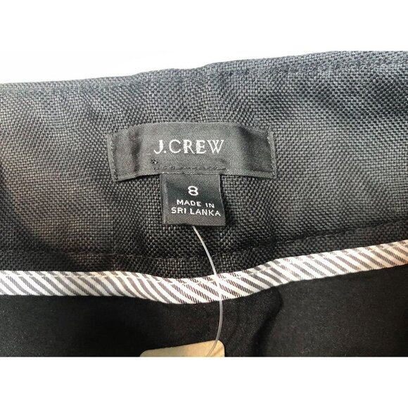 J.Crew High Rise Pleated Pants Linen Blend Wide Leg Black AN010 Women's Size 8 - Picture 4 of 8